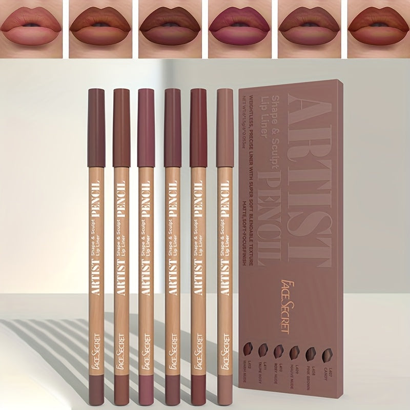 Conjunto com 6 Lápis Delineadores de Lábios