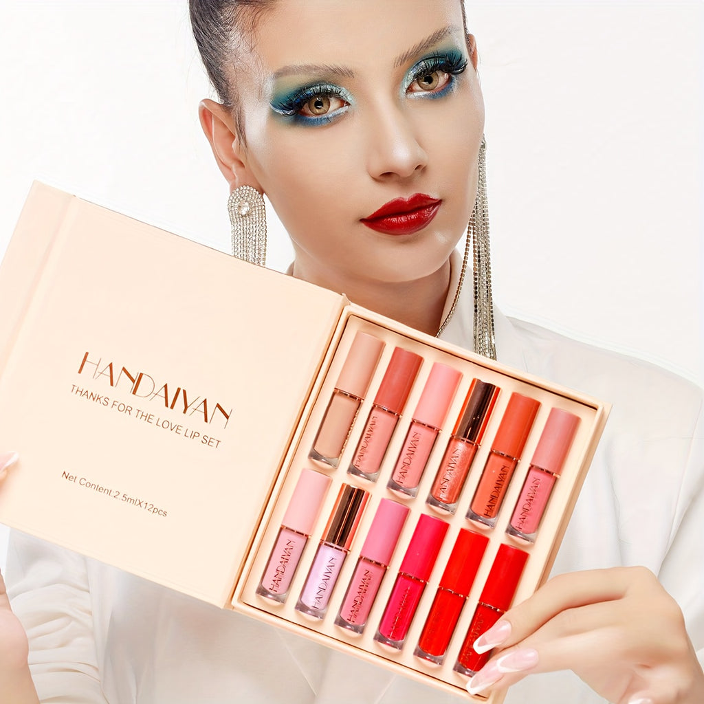 Conjunto de 12 batons de veludo