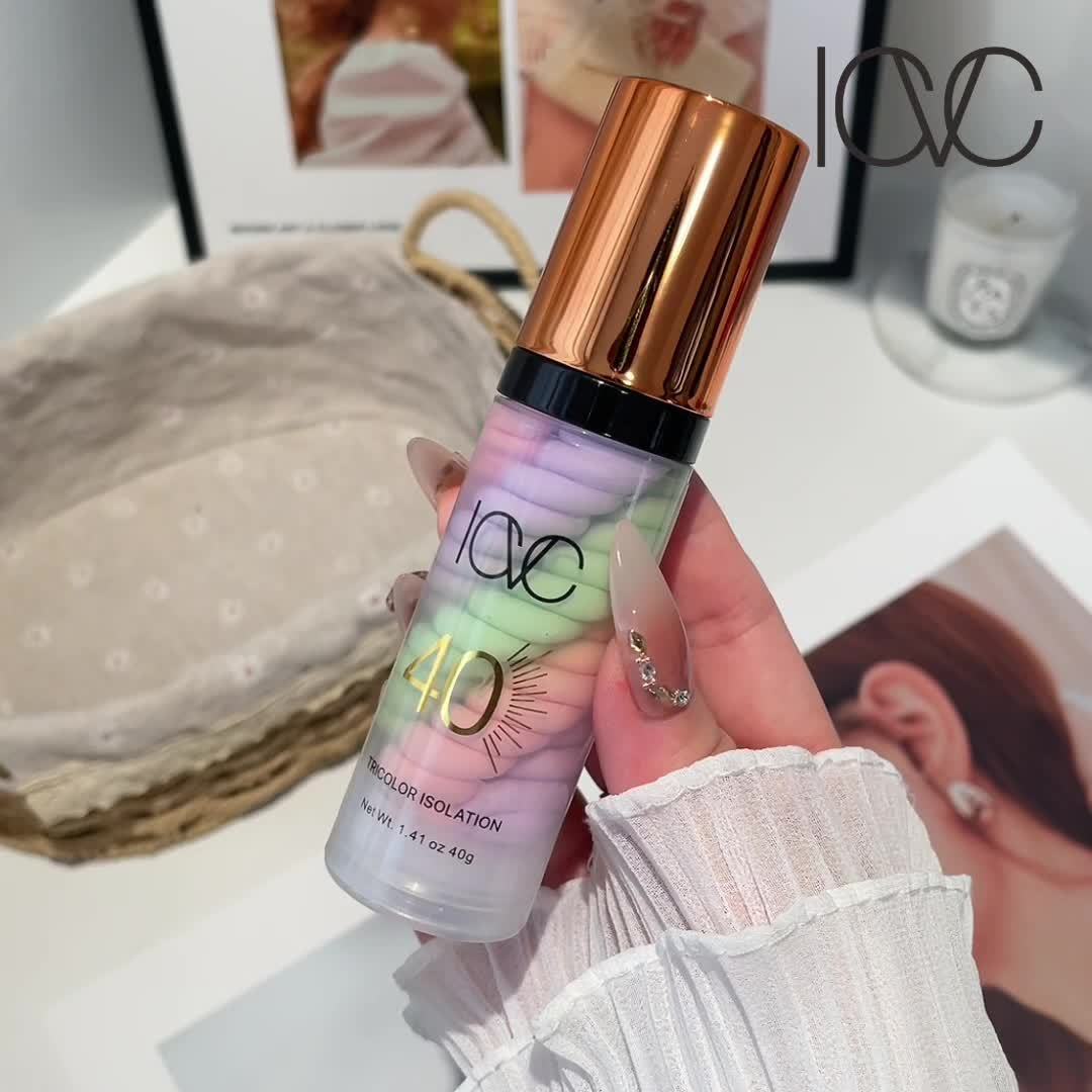 Primer 3 em 1 para correção de cor e clareamento - protetor solar fator  40 , à prova d'água e de longa duração, minimizador de poros invisível ,para todos os tipos de pele